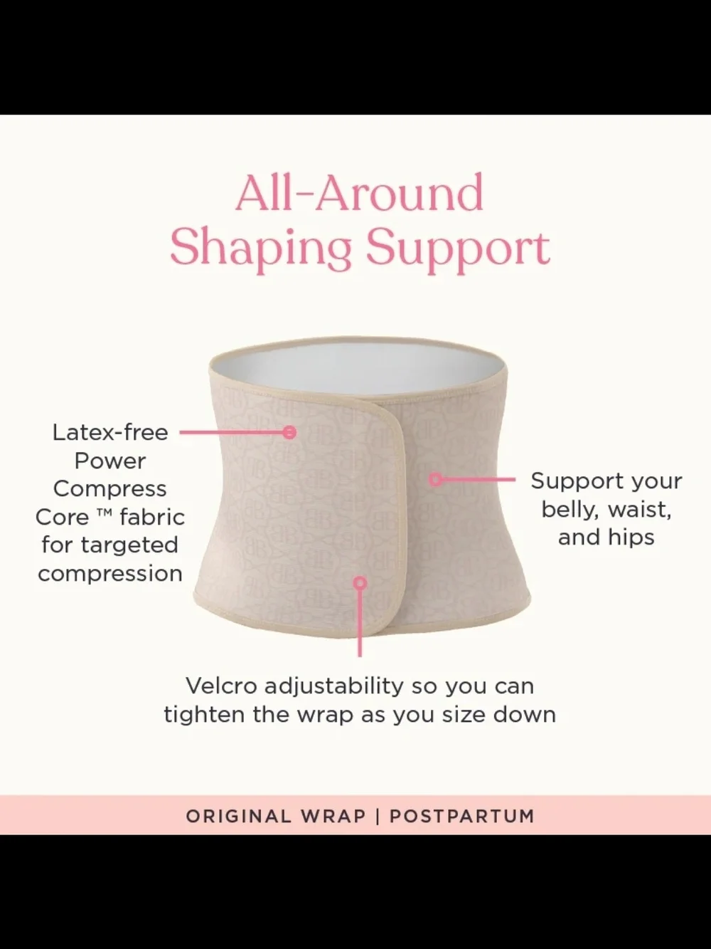 Belly Bandit Original Belly Wrap Belt in Cream M